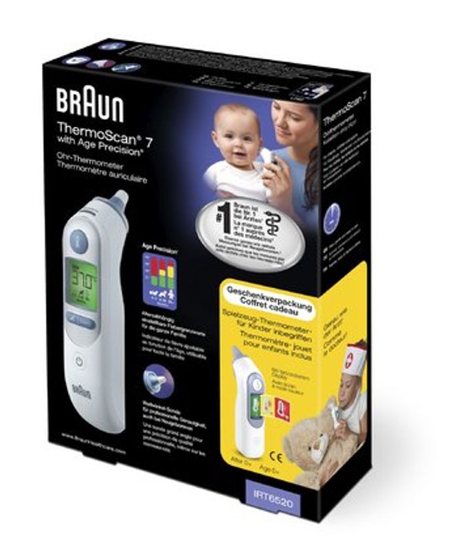 Braun TermoScan 7 Termometro Auricolare+ 1 Termometro Giocattolo per bambini 0m+-2