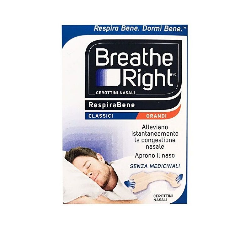 Breathe Right Classic cerottini nasali senza medicinali misura grande 10 pezzi-1