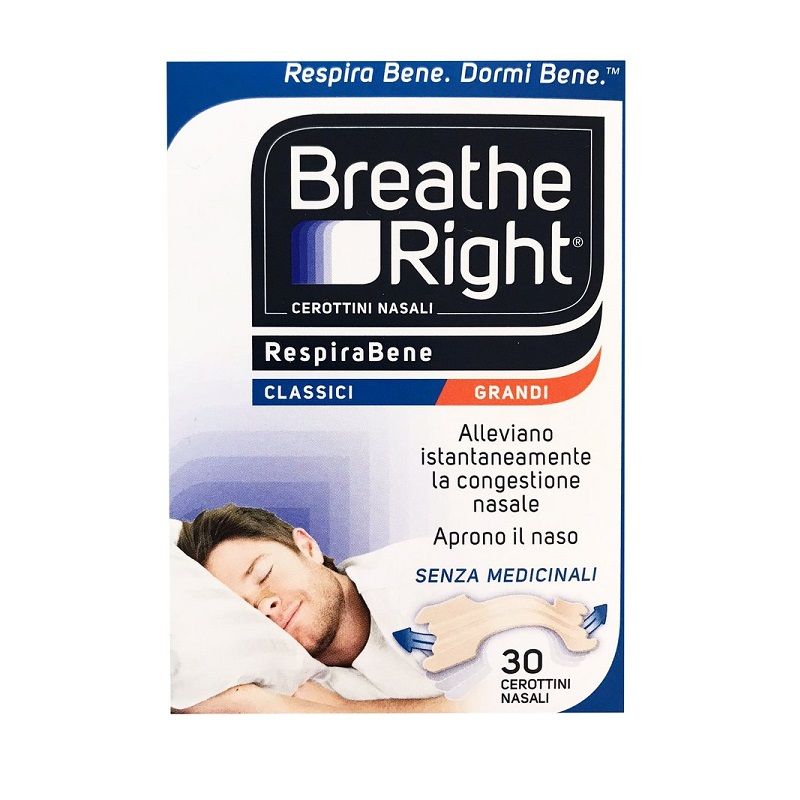 Breathe Right Classic cerottini nasali senza medicinali misura grande 30 pezzi-1