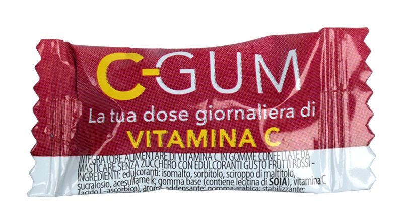 C-Gum la dose giornaliera di Vitamina C FRUTTI ROSSI 1 chewing gum monodose-1