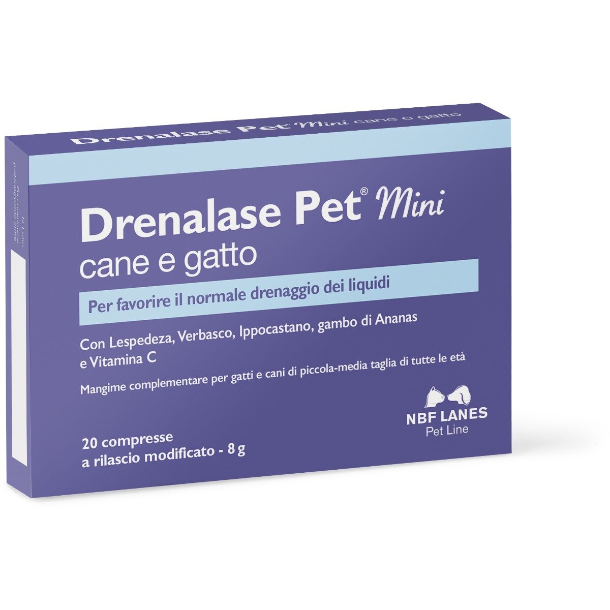 Drenalase Pet Mangime Complementare Drenaggio Per Cani/Gatti Taglia Mini 20 Compresse-1