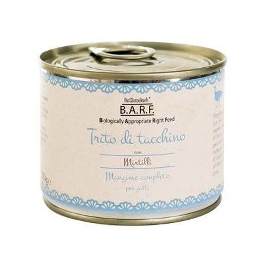 Barf Menu Completo Cibo Umido Trito Di Tacchino Per Gatti Lattina 200g-2