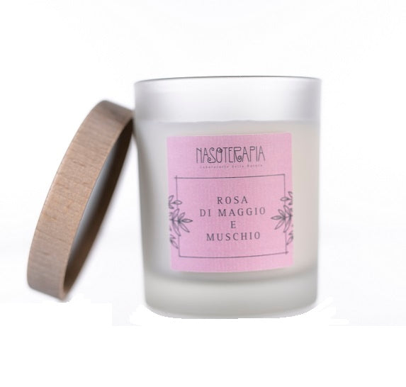 Nasoterapia Rosa di Maggio e Muschio Candela profumata 180g-1