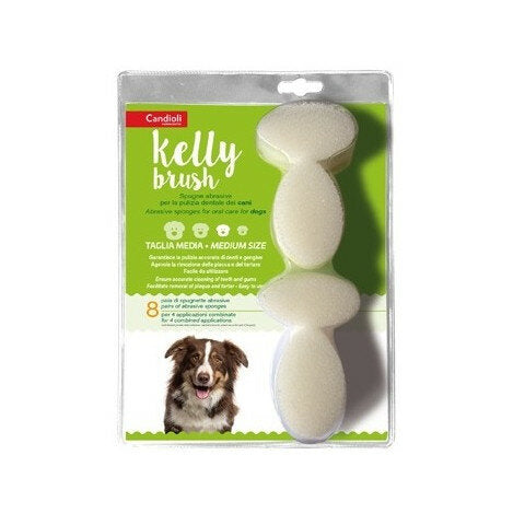 Candioli Kelly Brush 4+4 Spugnette Per 4 Trattamenti Oral Care Cane Taglia M-2