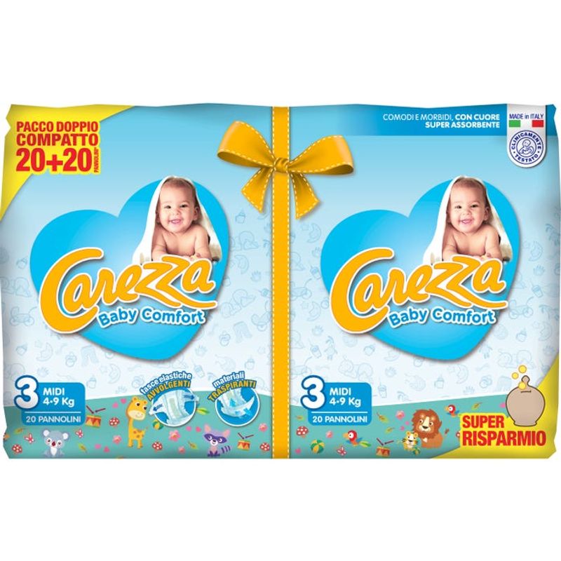 Pannolini Carezza Baby Comfort Midi 4-9Kg 40 Pezzi-1