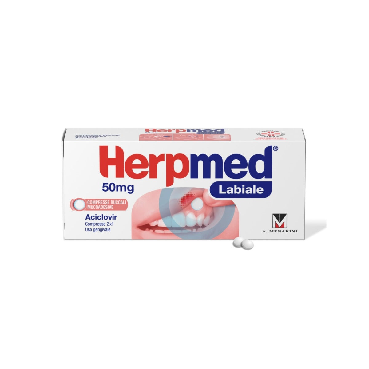 Herpmed Labiale 50mg 2 Compresse Buccali Mucoadesive-3