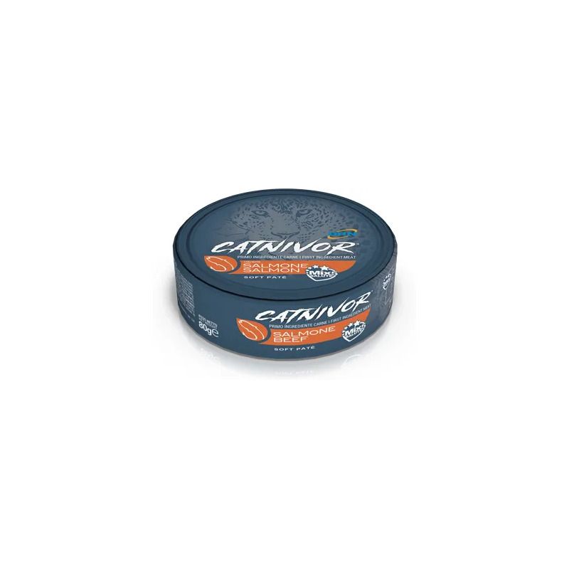Drn Catnivor Cibo Umido Con Salmone Gatti Adulti Barattolo 80g-1