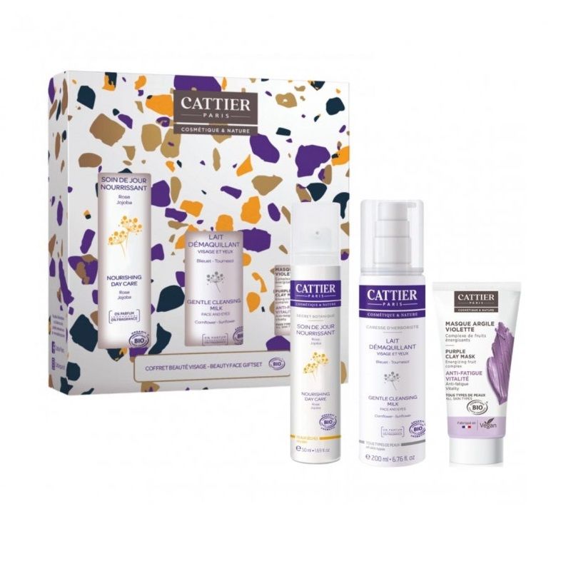 Cattier Paris Cofanetto Beauté Visage crema 50ml + latte struccante 50ml + maschera viso 50ml-1