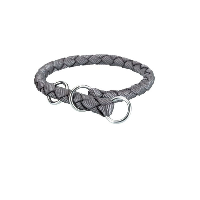 Trixie Collare taglia L in treccia tubolare per cani colore grigio-1