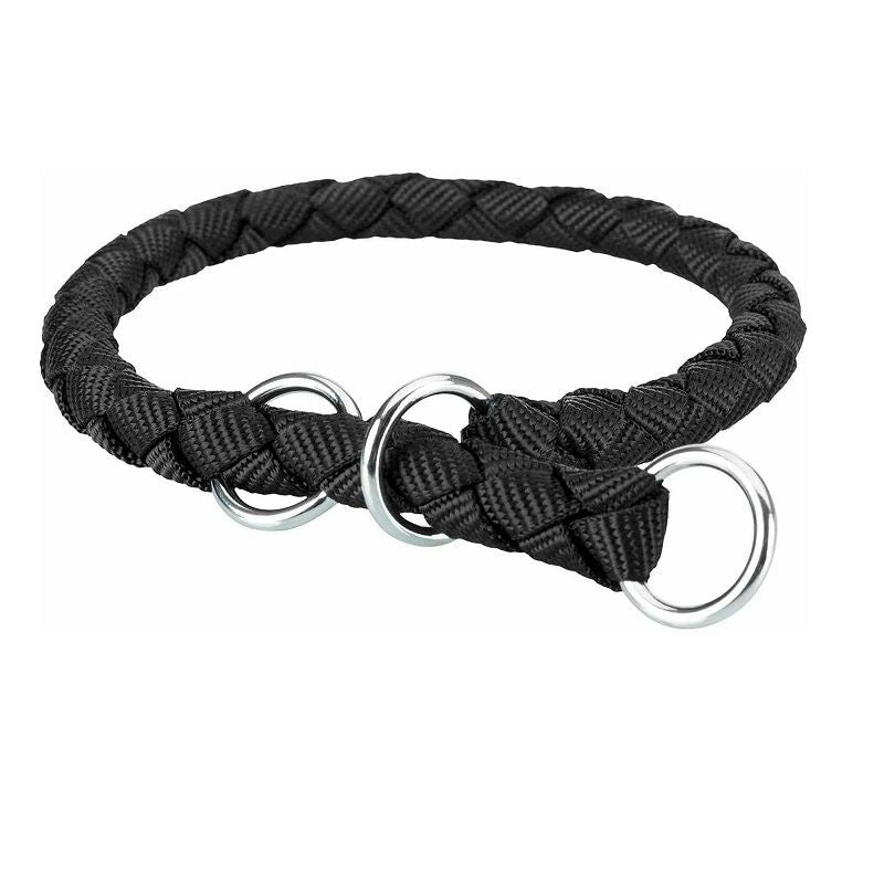 Trixie Collare taglia L in treccia tubolare per cani colore nero-1