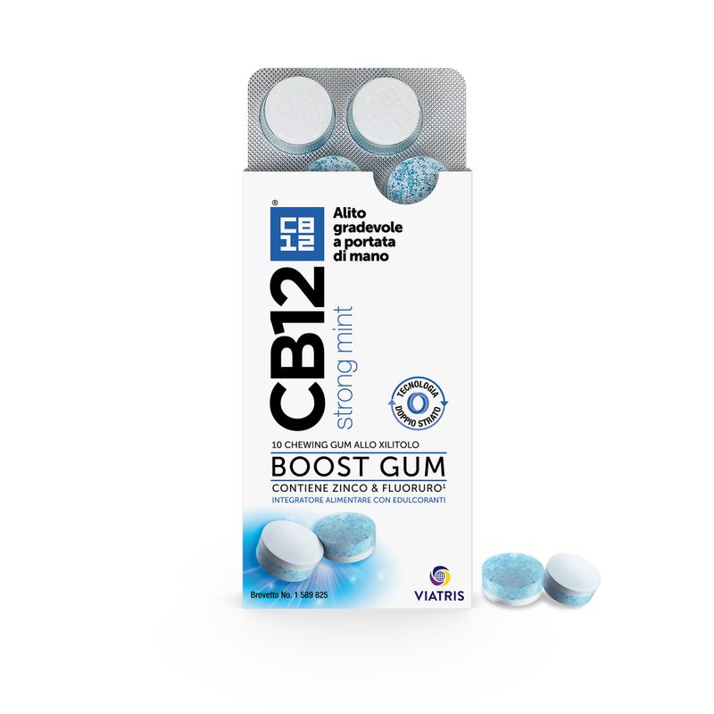 CB12 Boost Chewing gum allo xilitolo gusto Eucalipto 10 pezzi-1
