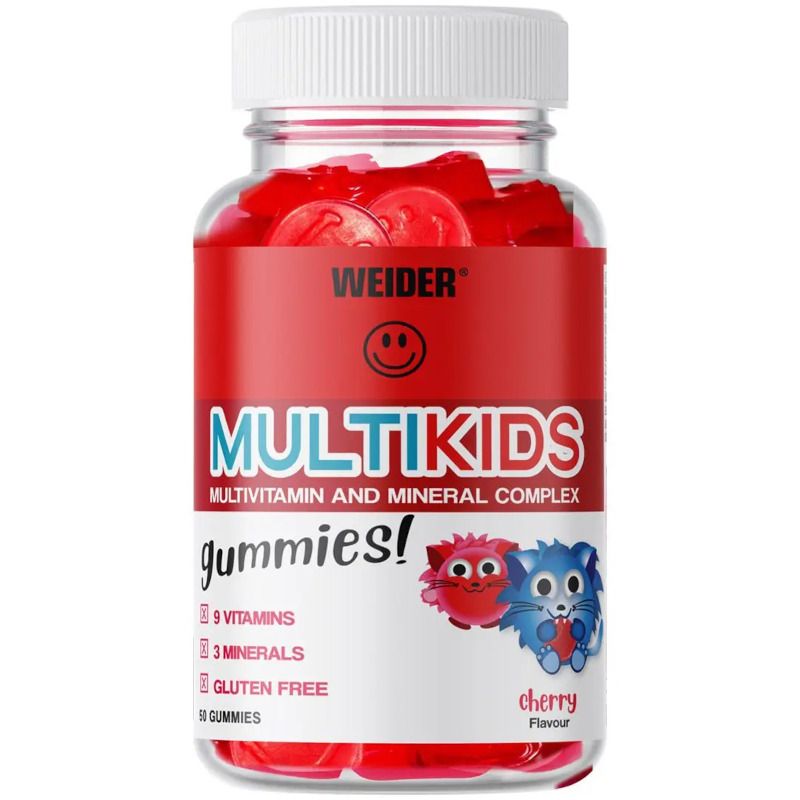 Weider Multikids Gummies Cherry integratore multivitaminico 50 caramelle gommose-1