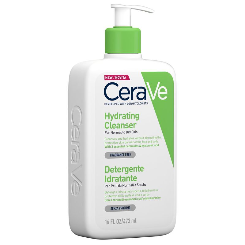 CeraVe Detergente Idratante Viso Pelle da Normale a Secca, con acido ialuronico e ceramidi 473 ml-1