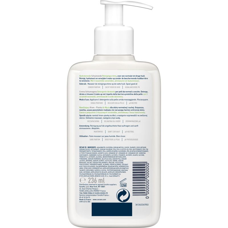 Cerave Detergente Crema-Schiuma Idratante 236ml-7