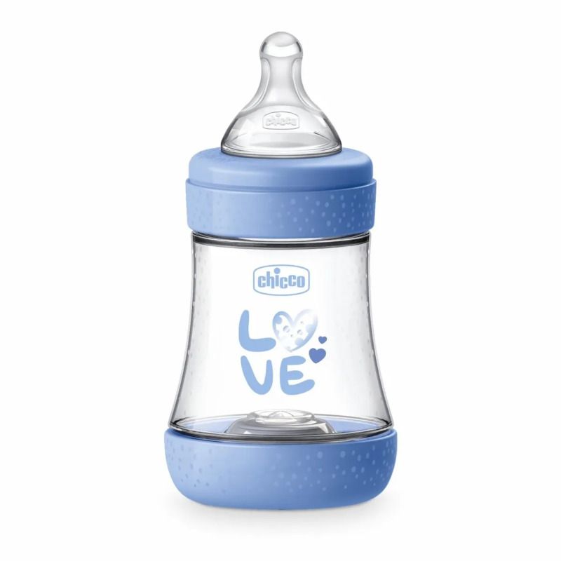Chicco Biberon Neonato Perfect 5 Biberon Azzurro Flusso Lento 150 ml 0Mesi+-1