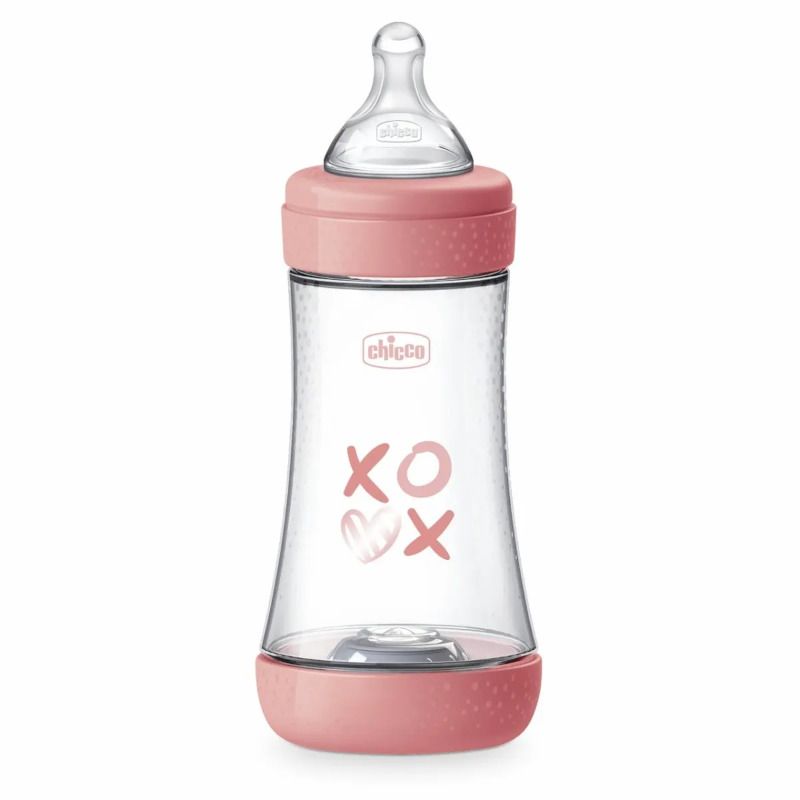 Chicco Biberon Neonato Perfect 5 Biberon Rosa Flusso Medio 240 ml 2Mesi+-1
