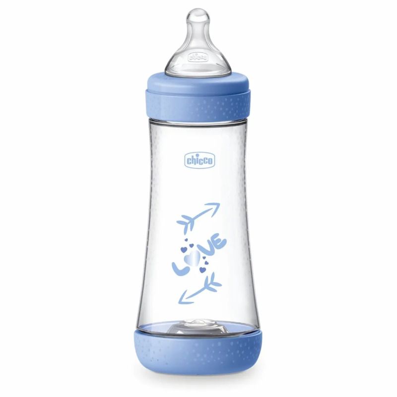 Chicco Biberon Neonato Perfect 5 Biberon Azzurro Flusso Veloce 300 ml 4Mesi+-1