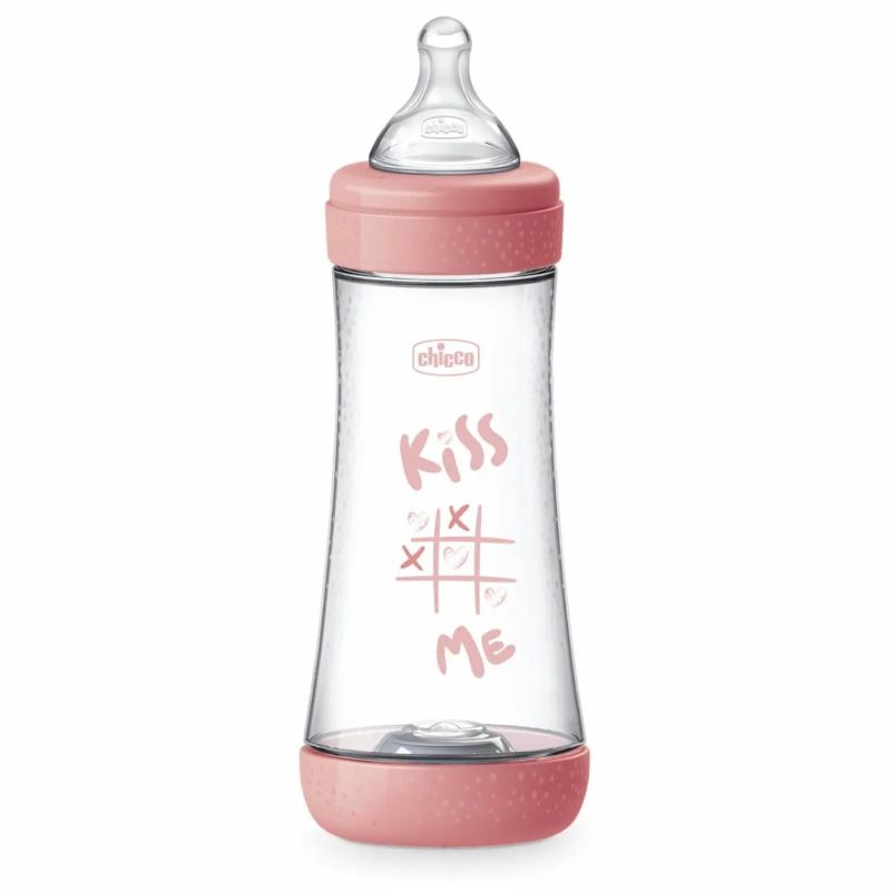 Chicco Biberon Neonato Perfect 5 Biberon Rosa Flusso Veloce 300 ml 4Mesi+-1