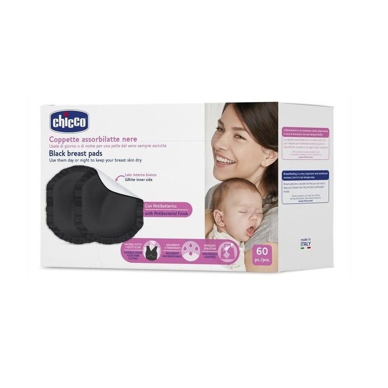 Chicco Coppetta Assorbilatte Antibatterica Nera 60 Pezzi-1