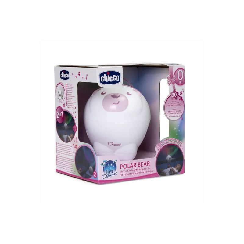 Chicco Orso Polare Proiettore E Carillon Rosa Per Neonato-4