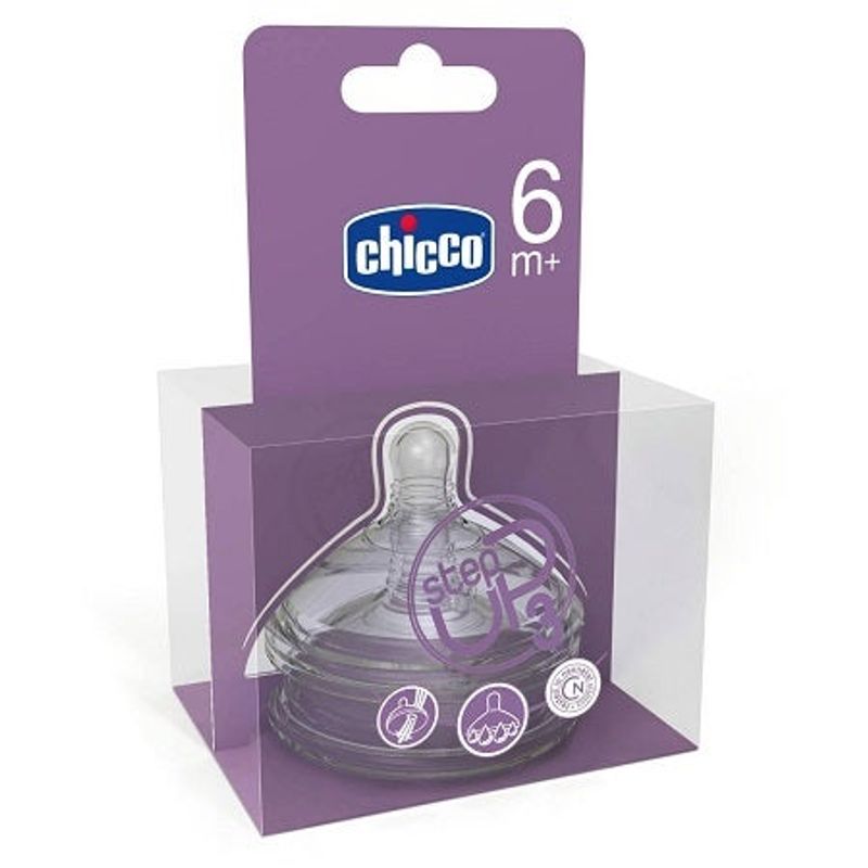 Chicco Tettarella Natural Feeling 6m+ Flusso Veloce 2 Pezzi-1