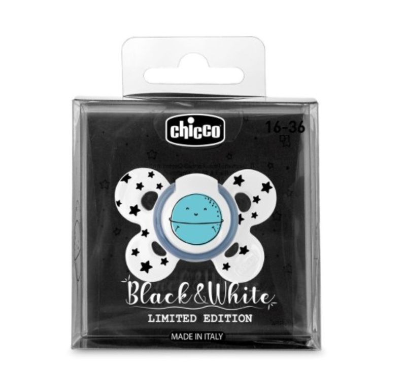 Chicco PhysioForma Succhietto Comfort Black&White Limited Edition 16-36m 1 pezzo fantasie assortite-1