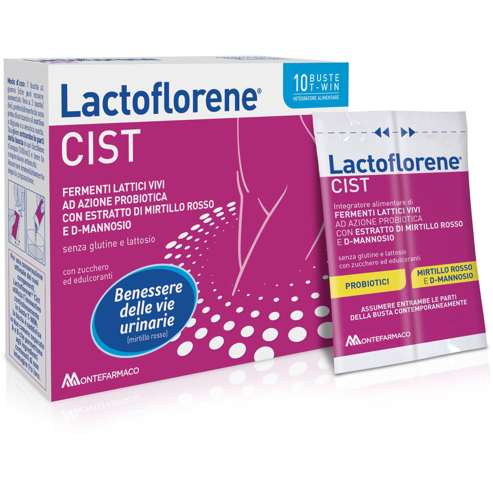 Lactoflorene Cist benessere delle vie urinarie 10 buste Duocam-2