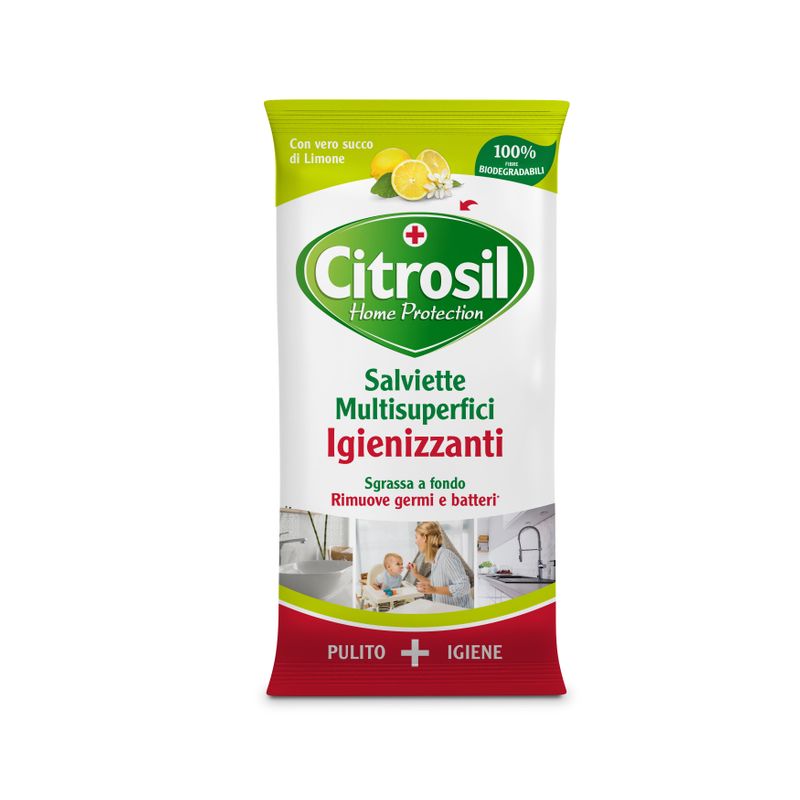 Citrosil Home Protection Salviette Multisuperfici Igienizzanti Limone-1
