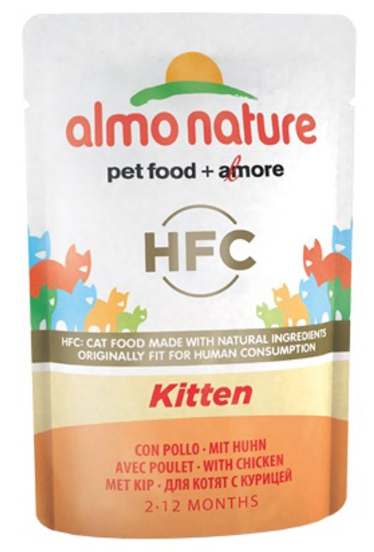 Almo Nature HFC Kitten Pollo alimento umido per gatti adulti 55g-1