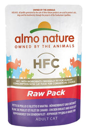 Almo Nature HFC Raw Pack Filetto di Pollo e Prosciutto alimento umido per gatti adulti 55g-1