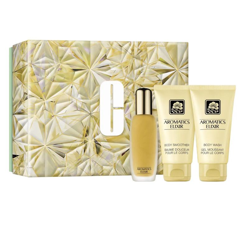 Clinique Cofanetto Aromatics Elixir Profumo 45 ml + Crema Corpo 75ml + Bagnodoccia 75ml-1