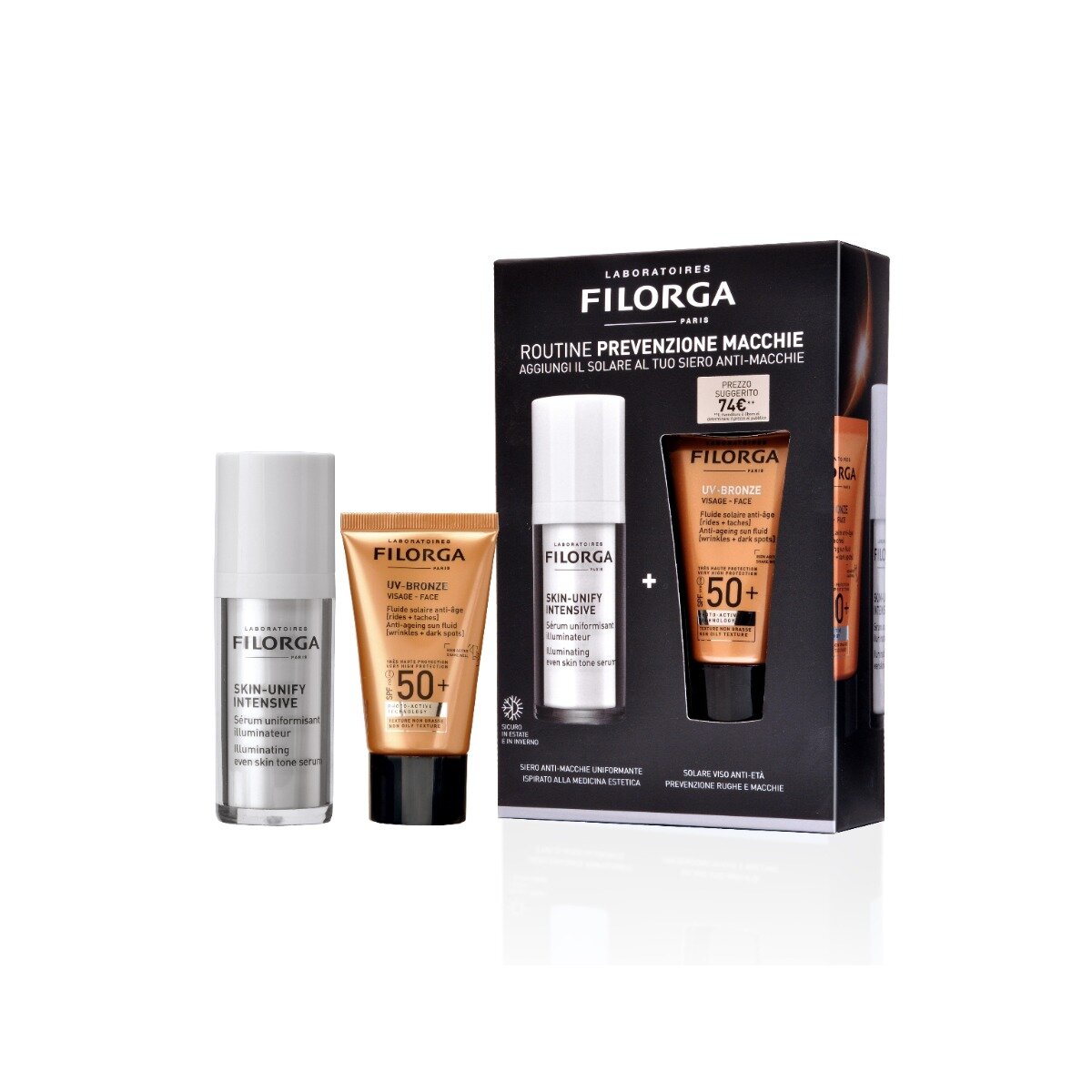 Filorga Cofanetto Uv-Bronze SPF50+ 40ml + Skin-Unify Intensive Siero 30ml-5