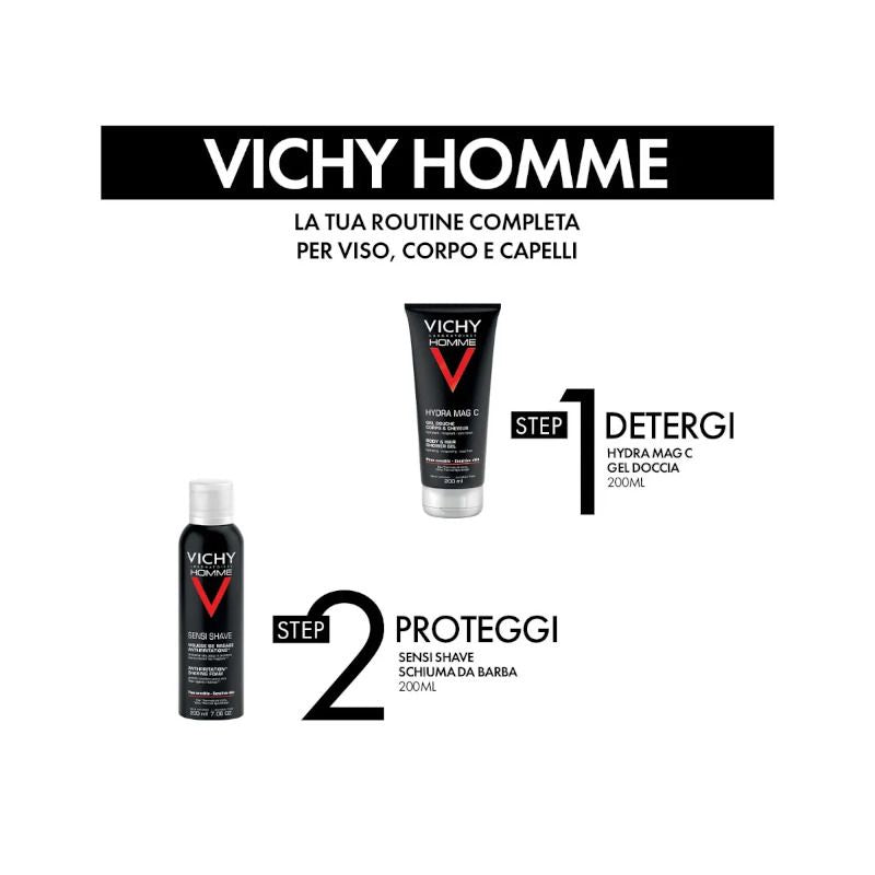 Vichy Cofanetto Regalo Natale Uomo Hydra Mag C Gel Doccia 200ml + Sensi Shave Schiuma da Barba 20ml-5