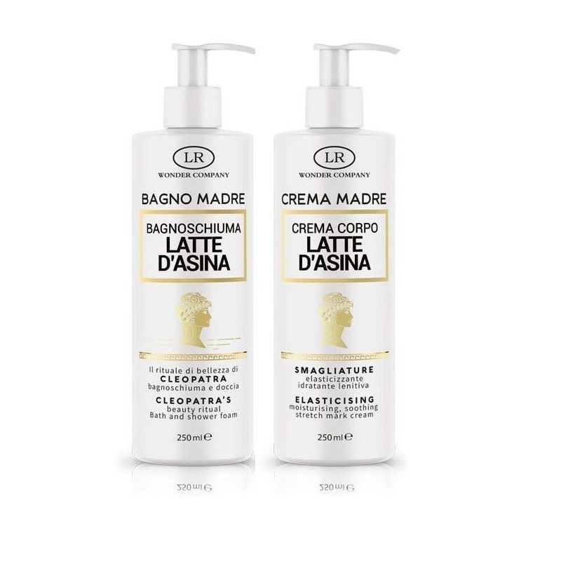 LR Wonder Company Cofanetto Crema Madre al Latte d'Asina bagnoschiuma 250ml + crema corpo 250ml-1