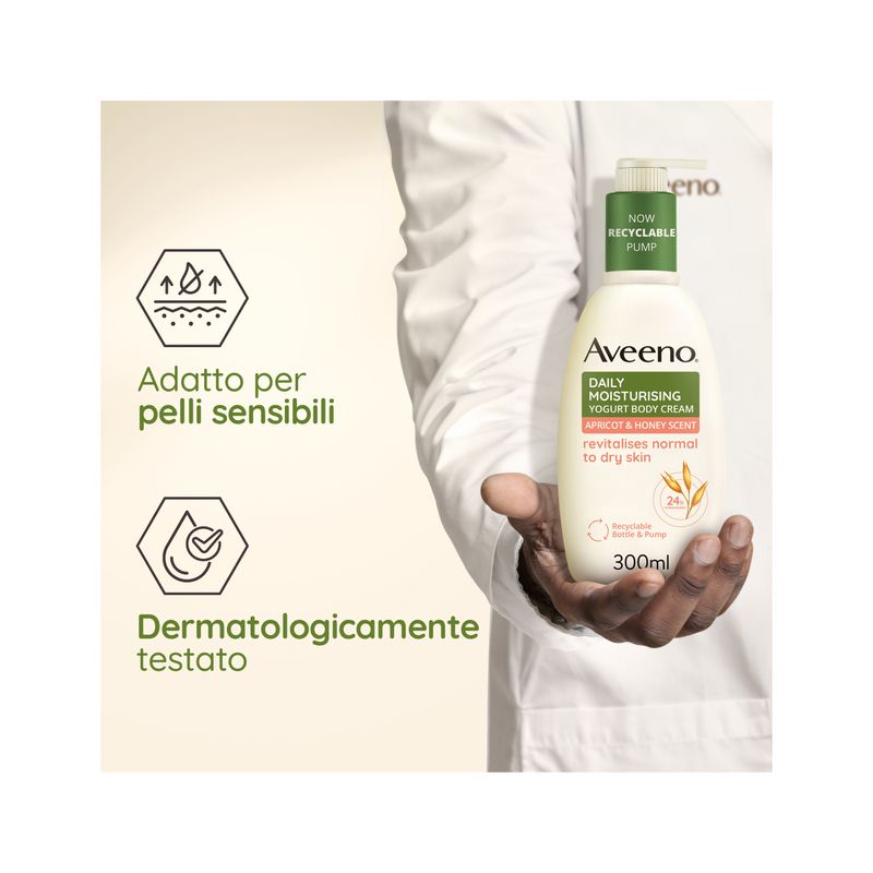 Aveeno Crema Idratante Corpo Pelle Secca Daily Mosturising allo Yogurt 300 ml-4