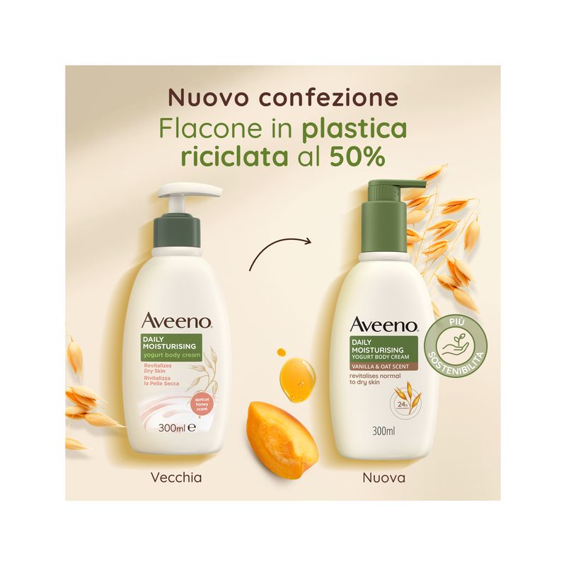 Aveeno Crema Idratante Corpo Pelle Secca Daily Mosturising allo Yogurt 300 ml-5