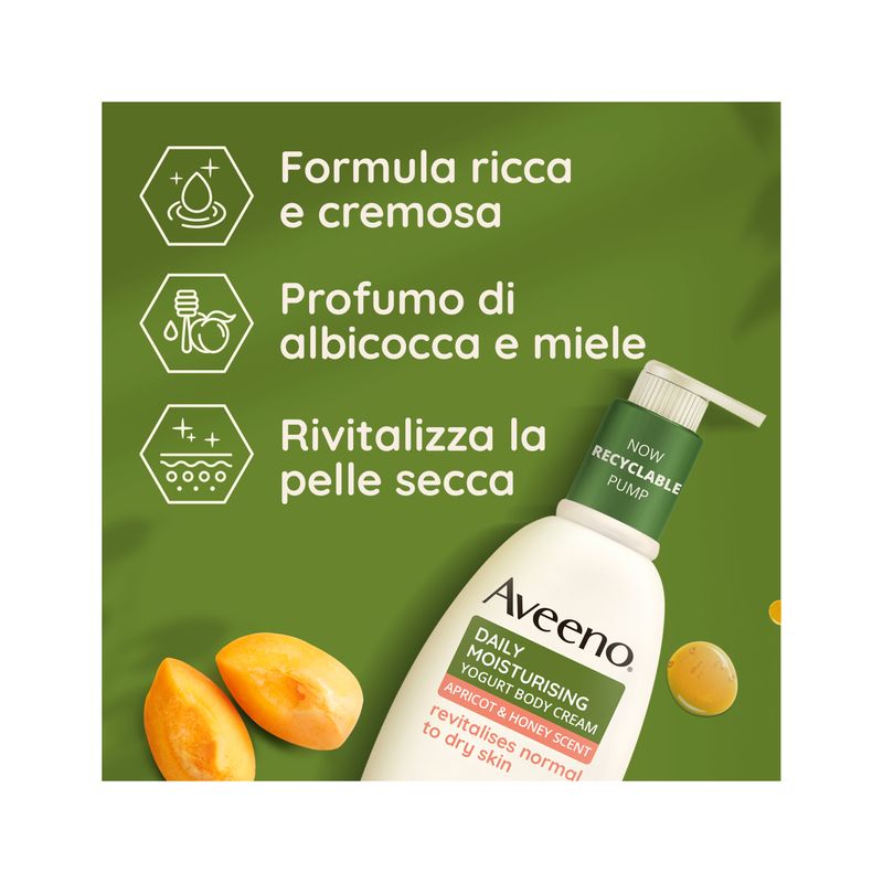Aveeno Crema Idratante Corpo Pelle Secca Daily Mosturising allo Yogurt 300 ml-6