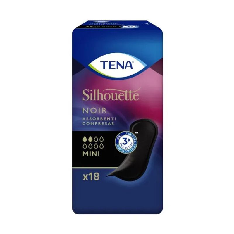 Tena Silhouette Noir Mini Assorbenti Per Perdite Urinarie 18 Pezzi Colore Nero-1