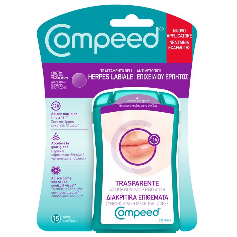Compeed Herpes Cerotto Labiale trasparente 15 Cerotti-1