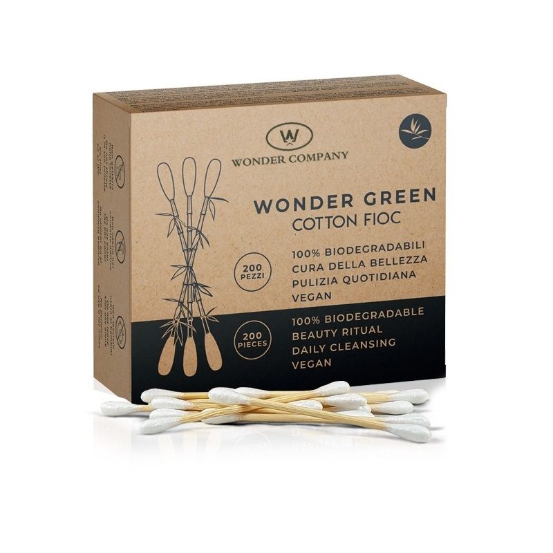 LR Wonder Company Wonder Green cotton fioc in Bamboo 200 pezzi-1