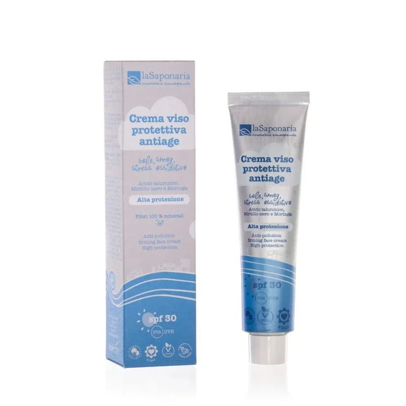La Saponaria Crema Viso Protettiva Anti Age SPF30 Con Acido Ialuronico 40ml-1