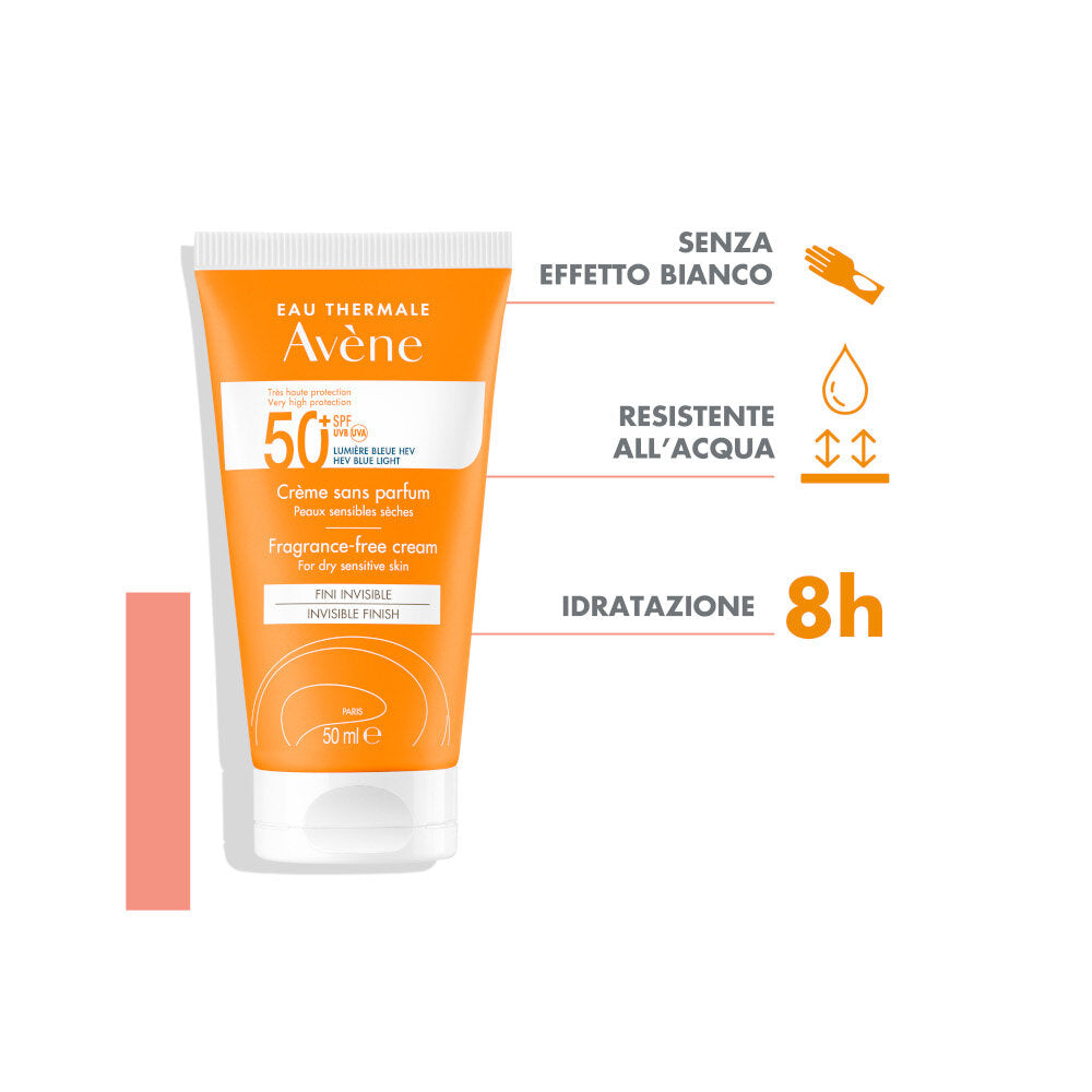 Avène Crema Senza Profumo SPF 50+ Solare Viso 50ml-2