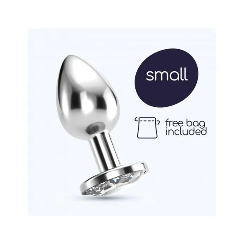 Crushious Plug Anale Bijou Trasparente Piccolo con Custodia di Velluto-5