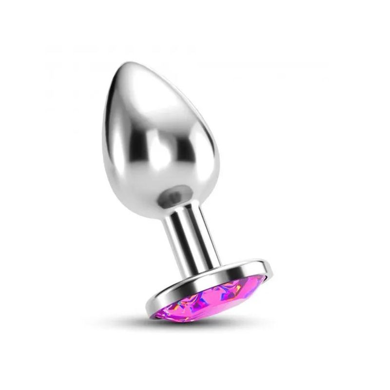 Crushious Plug Anale Gioiello Bijou Rosa Medio con Custodia di Velluto-4