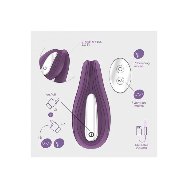 Crushious Vibratore Pleasuriser Ricaricabile con Telecomando e Lubrificante-9