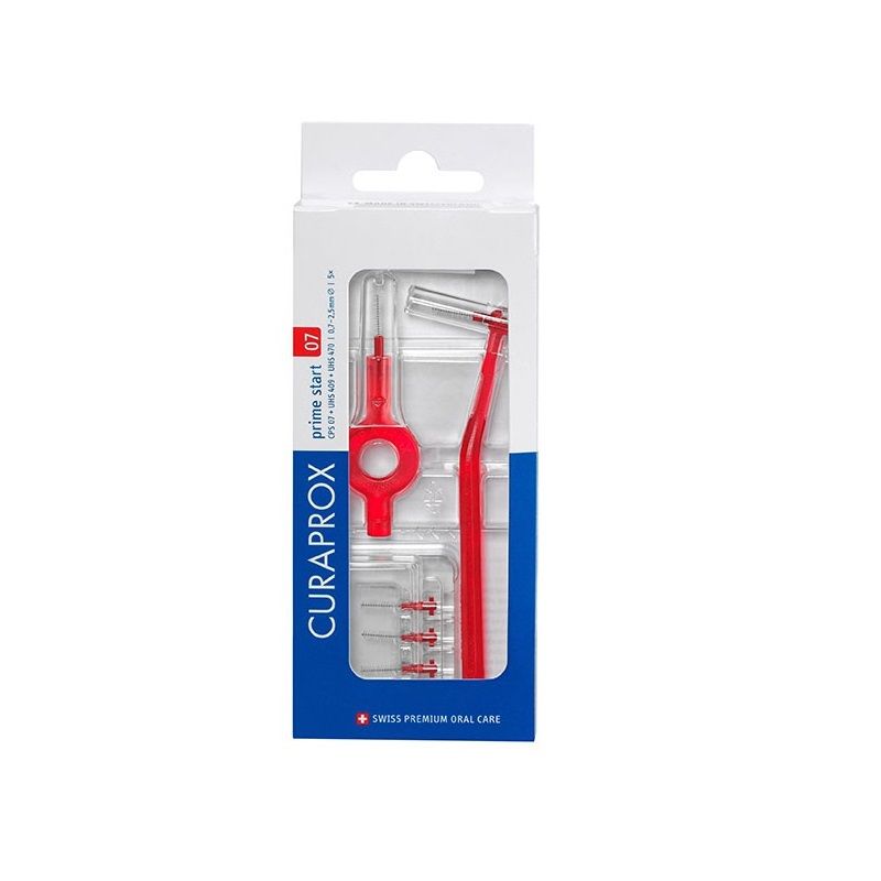Curaprox Prime Start 07 Set 5 scovolini interdentali 2.5 mm + 1 maniglia UHS 409 + 1 maniglia UHS 470-1