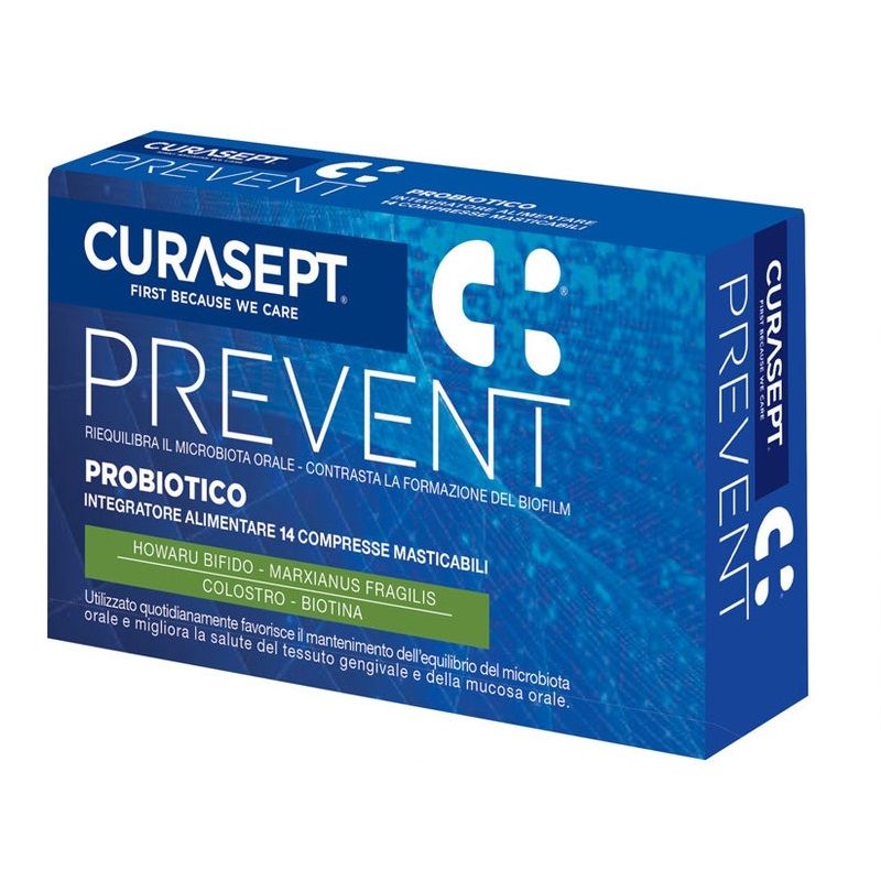 Curasept Prevent Probiotico per il benessere del cavo orale 14 compresse masticabili-1