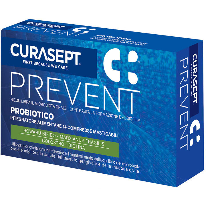Curasept Prevent Probiotico per il benessere del cavo orale 14 compresse masticabili-2