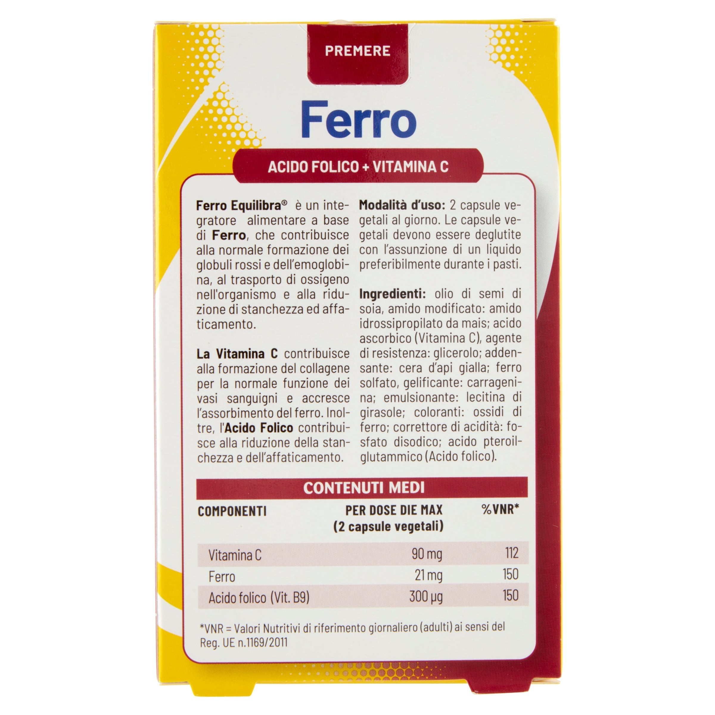Equilibra Ferro Con Acido Folico+ Vitamina C 60 Capsule-2