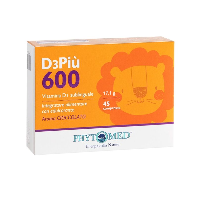 D3Più 600 integratore di vitamina D3 45 compresse sublinguali aroma cioccolato-1